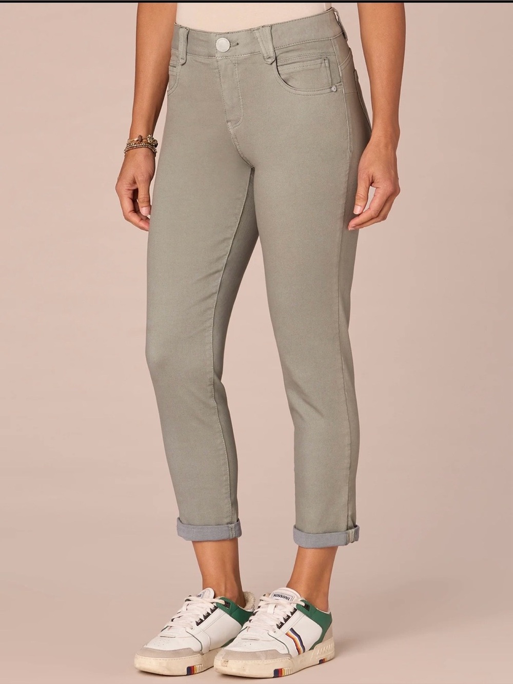 Democracy Ab”solution Technology Ankle Skimmer Pants Women 12 Olive Green